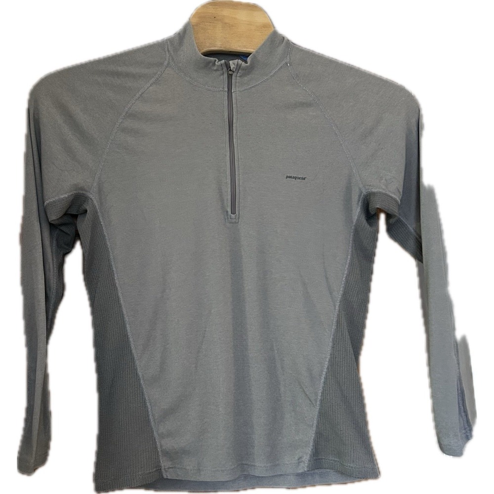 Patagonia Quarter Zip Capilene‎ Baselayer Warm Up Men's Medium Gray Sweater